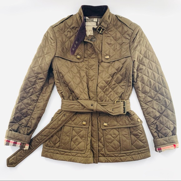 burberry olive quilted jacket